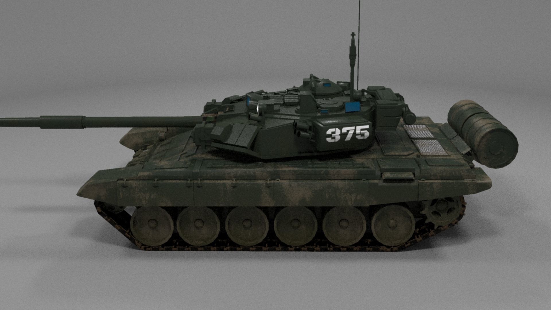 High-Quality Weathered T90A Main Battle Tank 3D Model Low-poly 3D model_26