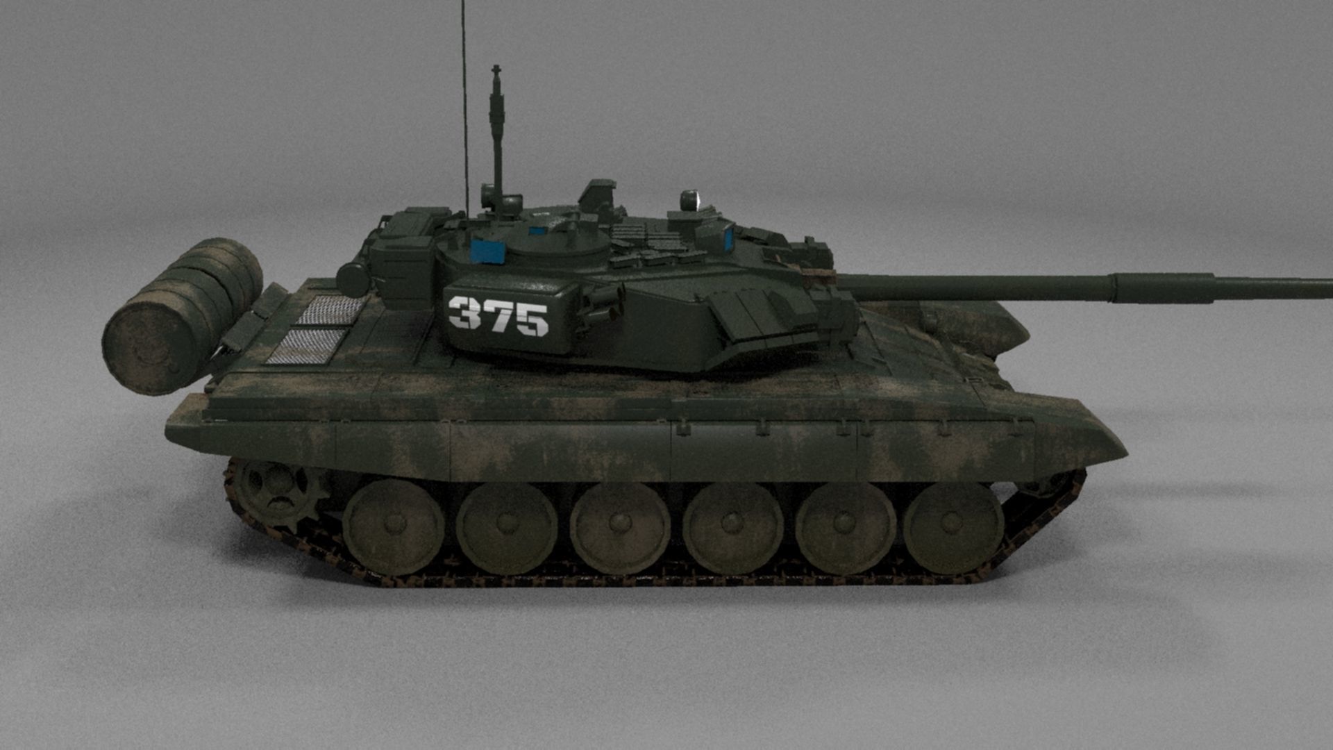 High-Quality Weathered T90A Main Battle Tank 3D Model Low-poly 3D model_17