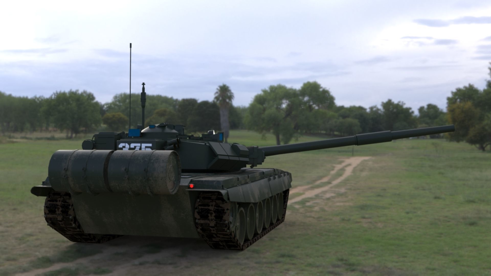 High-Quality Weathered T90A Main Battle Tank 3D Model Low-poly 3D model_3