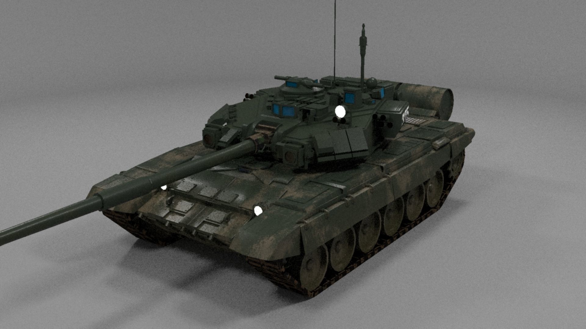High-Quality Weathered T90A Main Battle Tank 3D Model Low-poly 3D model_24