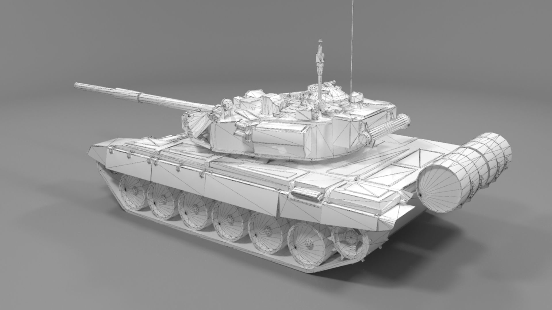 High-Quality Weathered T90A Main Battle Tank 3D Model Low-poly 3D model_32