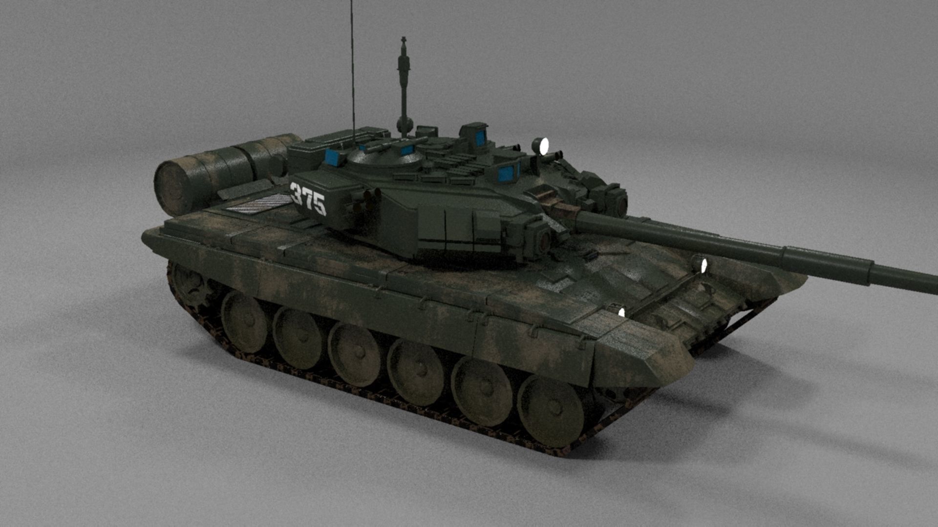 High-Quality Weathered T90A Main Battle Tank 3D Model Low-poly 3D model_18