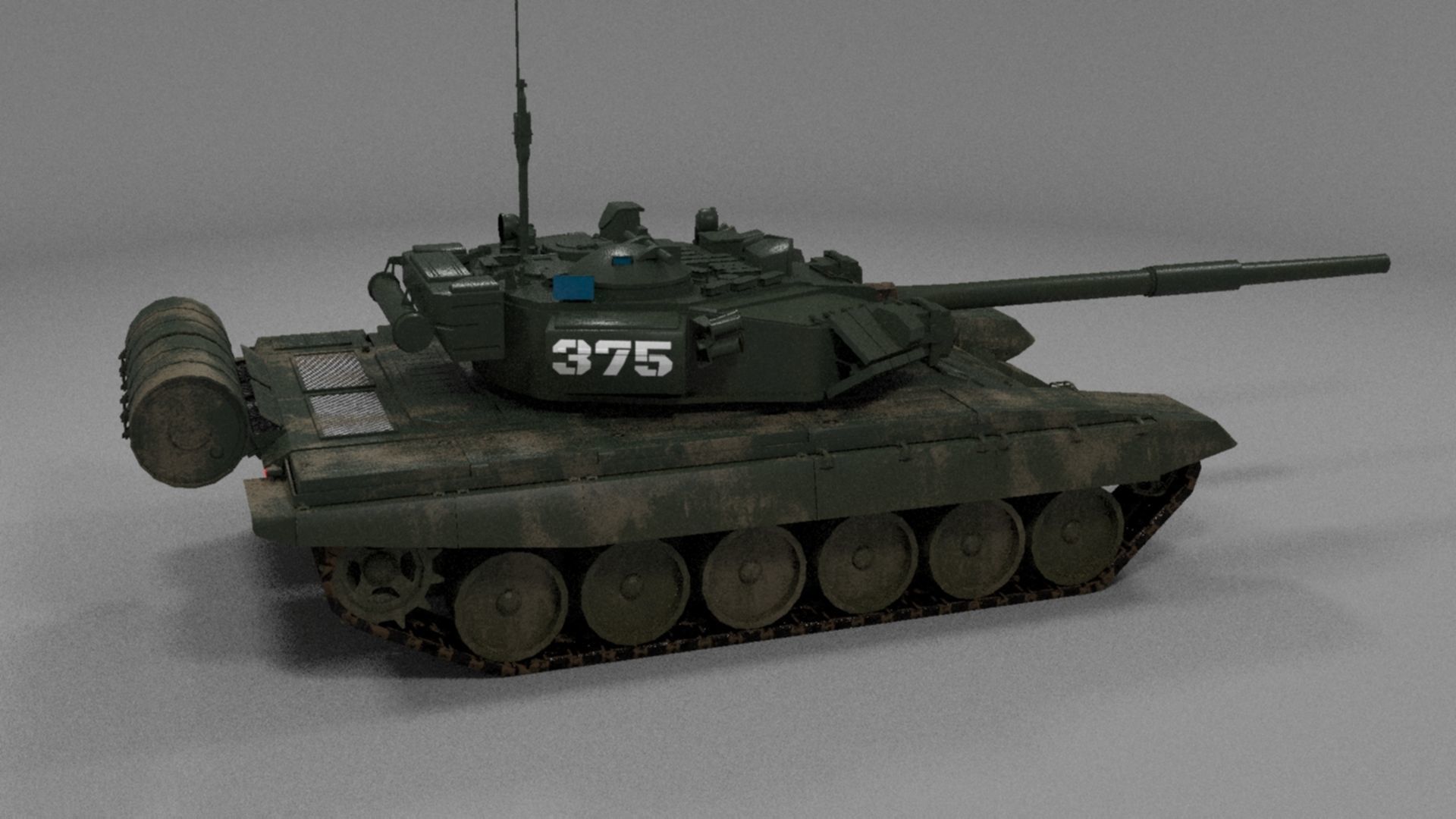 High-Quality Weathered T90A Main Battle Tank 3D Model Low-poly 3D model_16