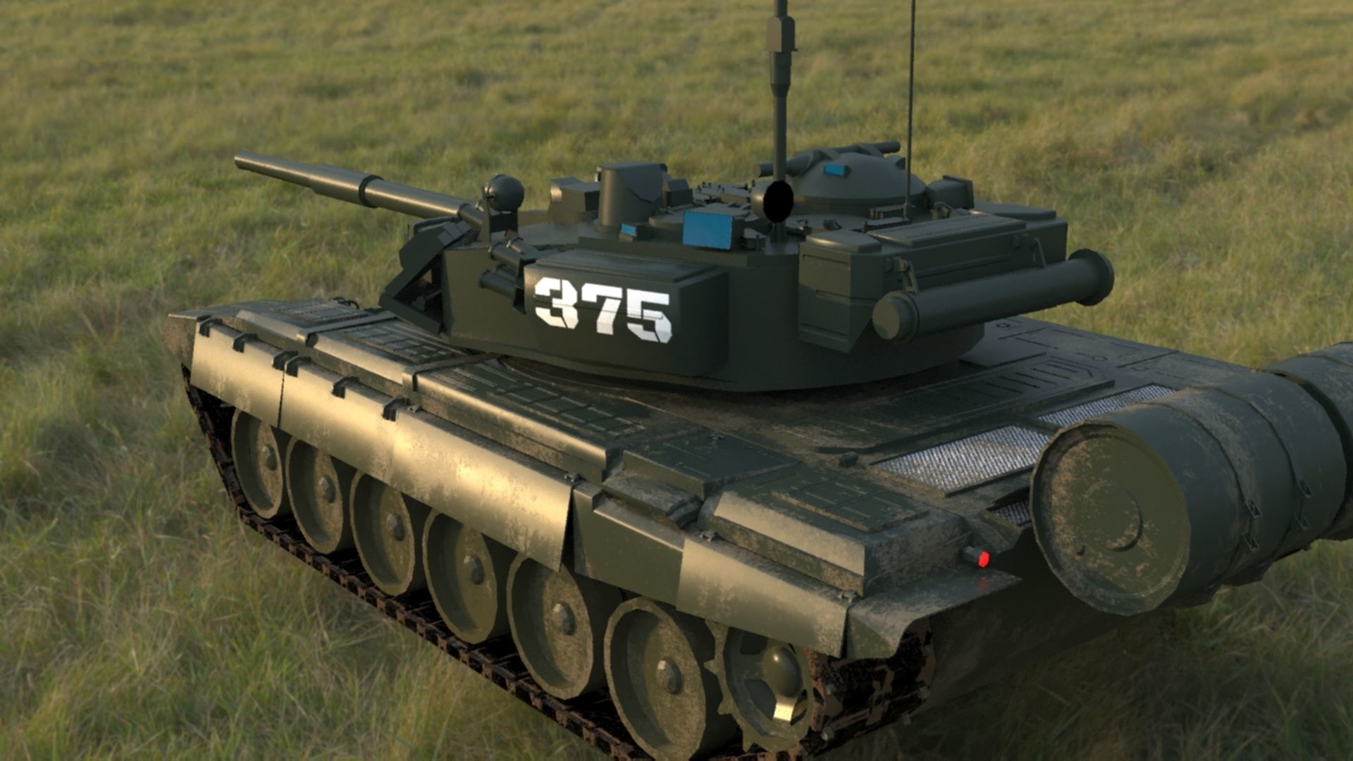 High-Quality Weathered T90A Main Battle Tank 3D Model Low-poly 3D model_5