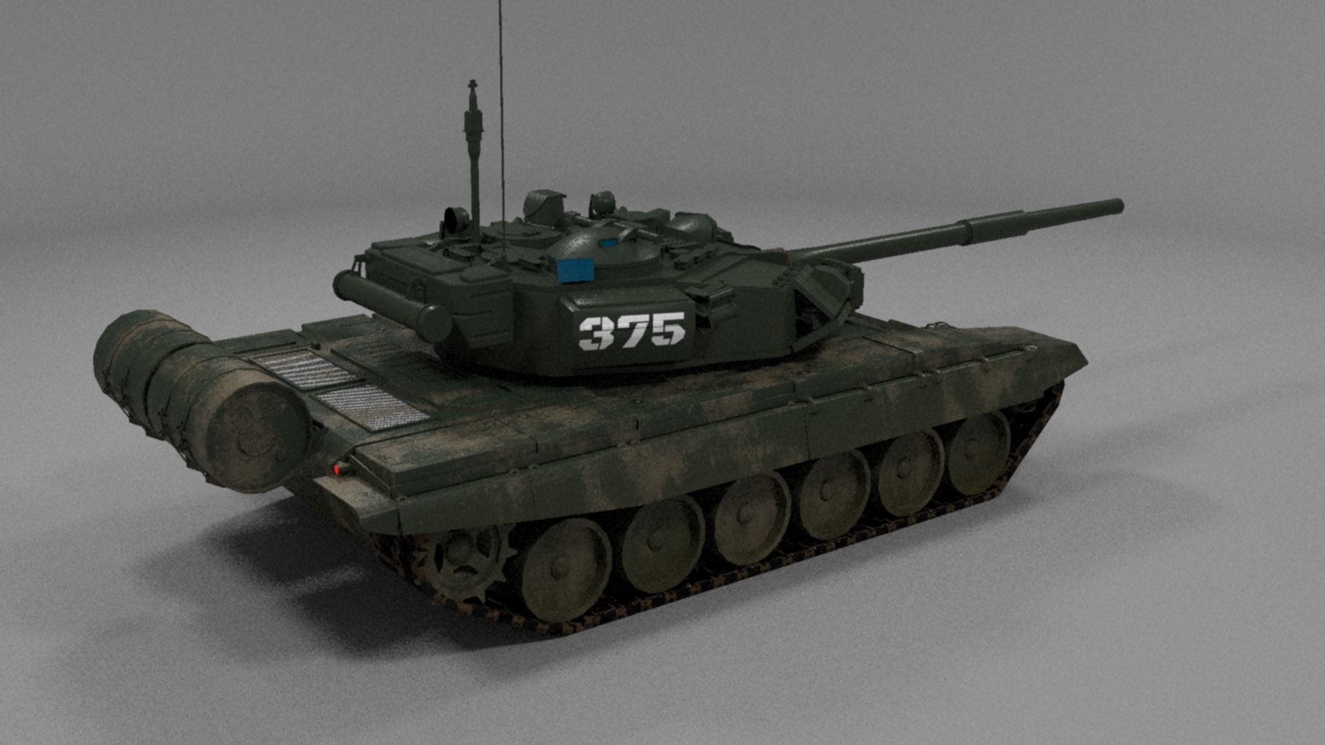 High-Quality Weathered T90A Main Battle Tank 3D Model Low-poly 3D model_19