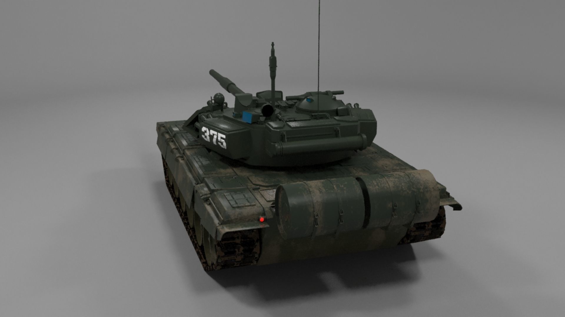 High-Quality Weathered T90A Main Battle Tank 3D Model Low-poly 3D model_8