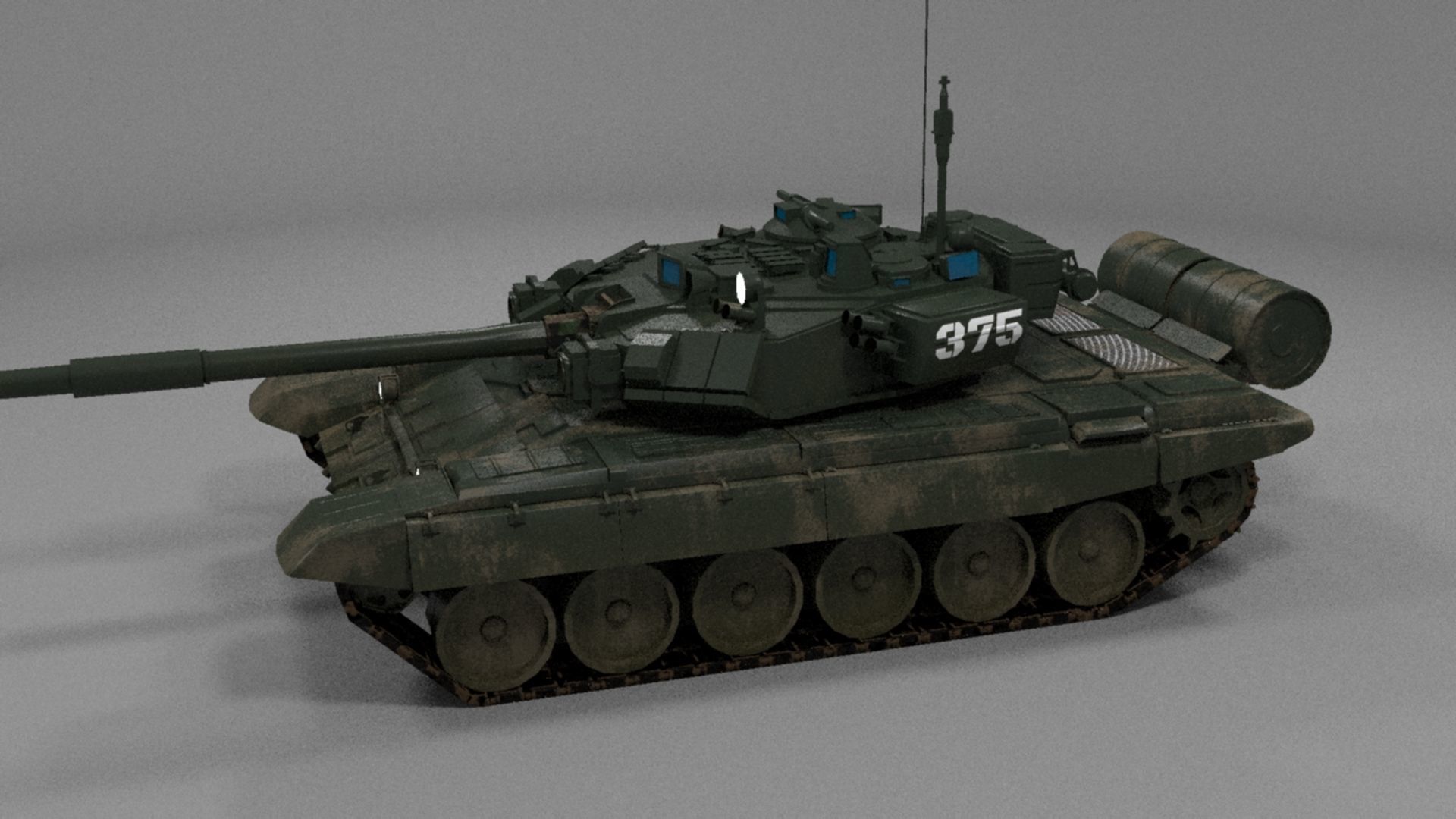 High-Quality Weathered T90A Main Battle Tank 3D Model Low-poly 3D model_27