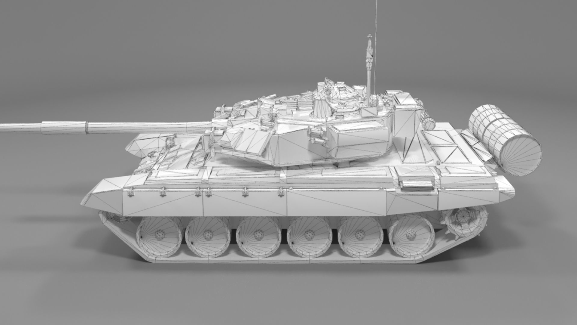 High-Quality Weathered T90A Main Battle Tank 3D Model Low-poly 3D model_35