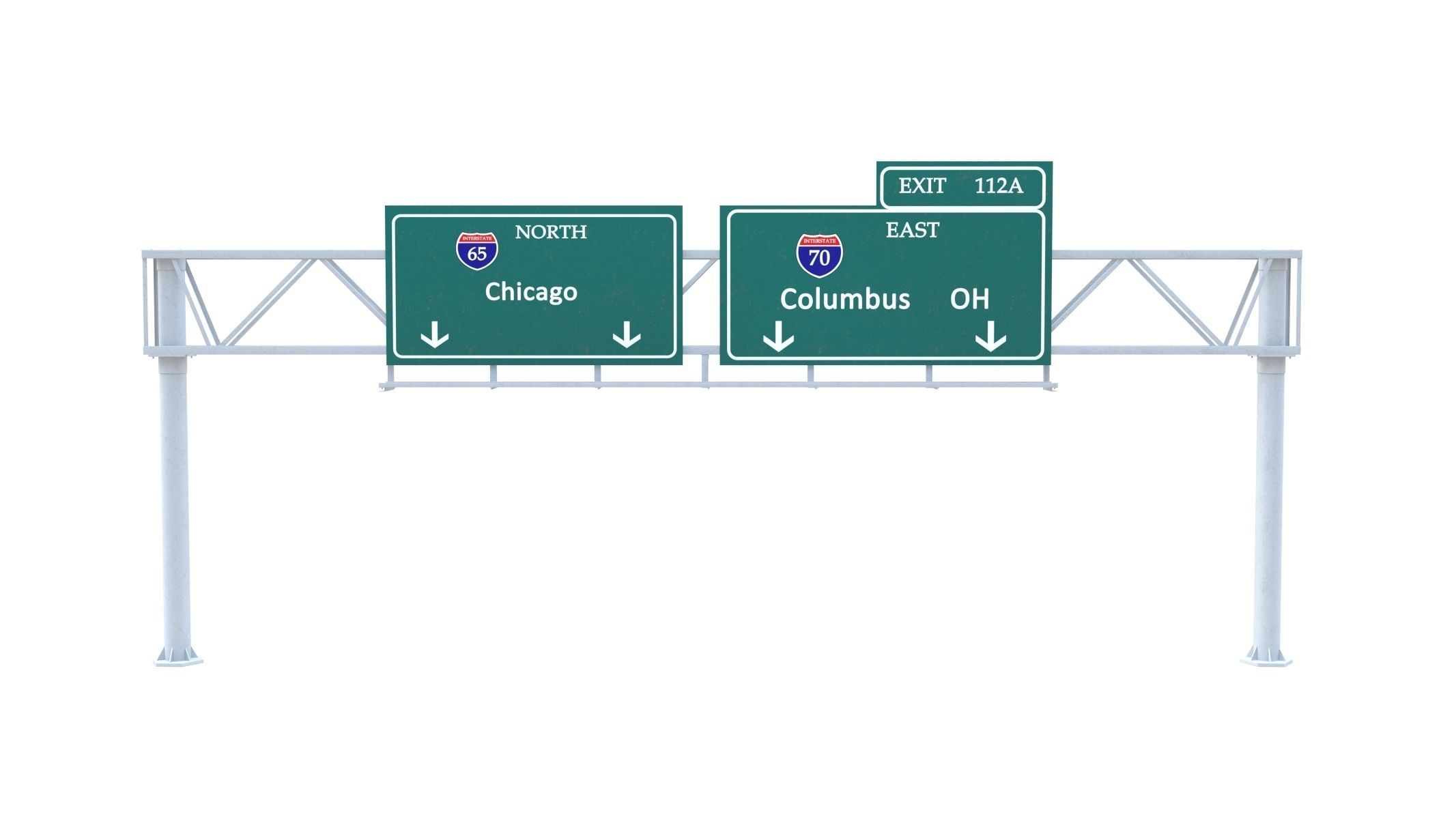 10 Highway Sign Collection Low-poly 3D model_1