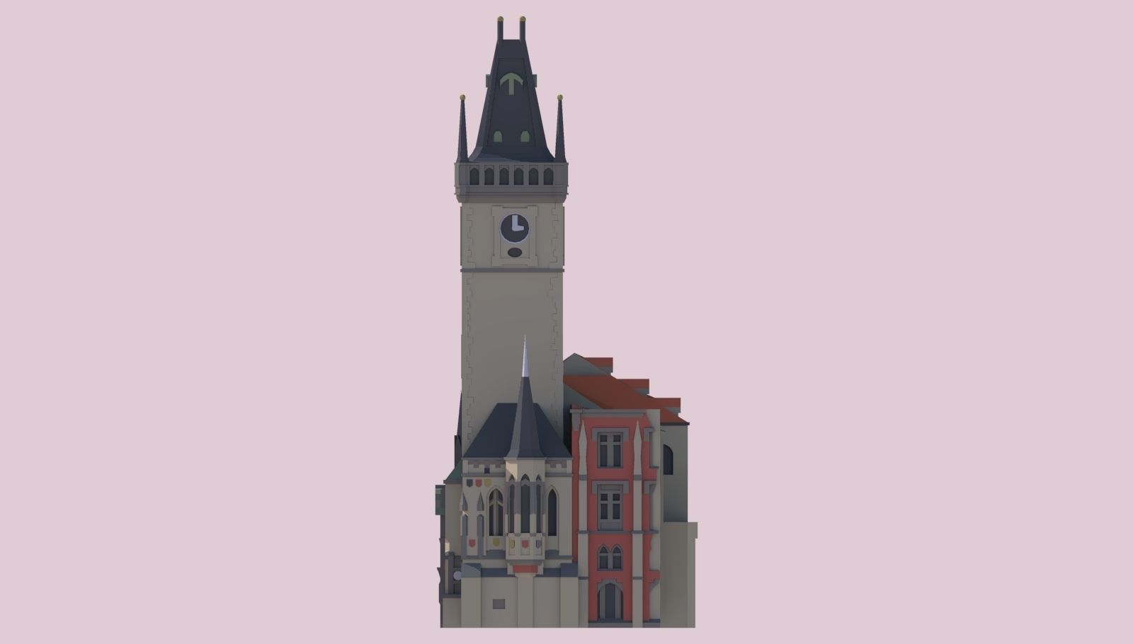 Prague Old City Hall 3D print model_4