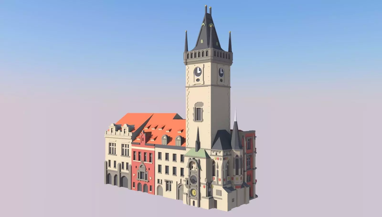 Prague Old City Hall 3D print model_0
