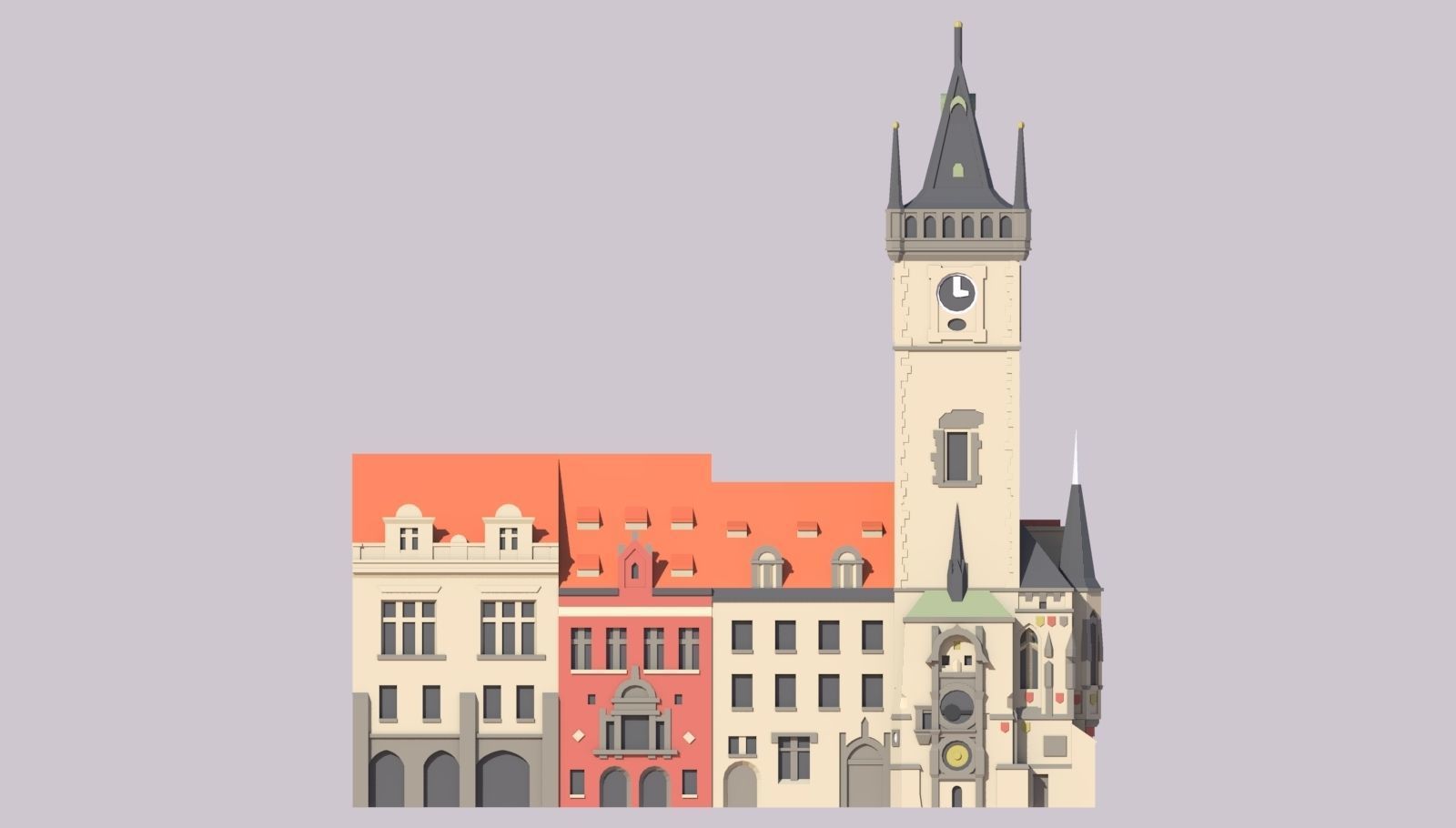 Prague Old City Hall 3D print model_3