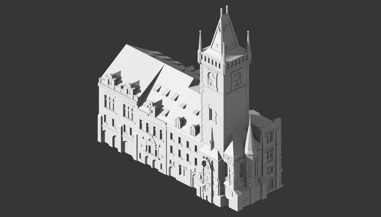 Prague Old City Hall 3D print model_6