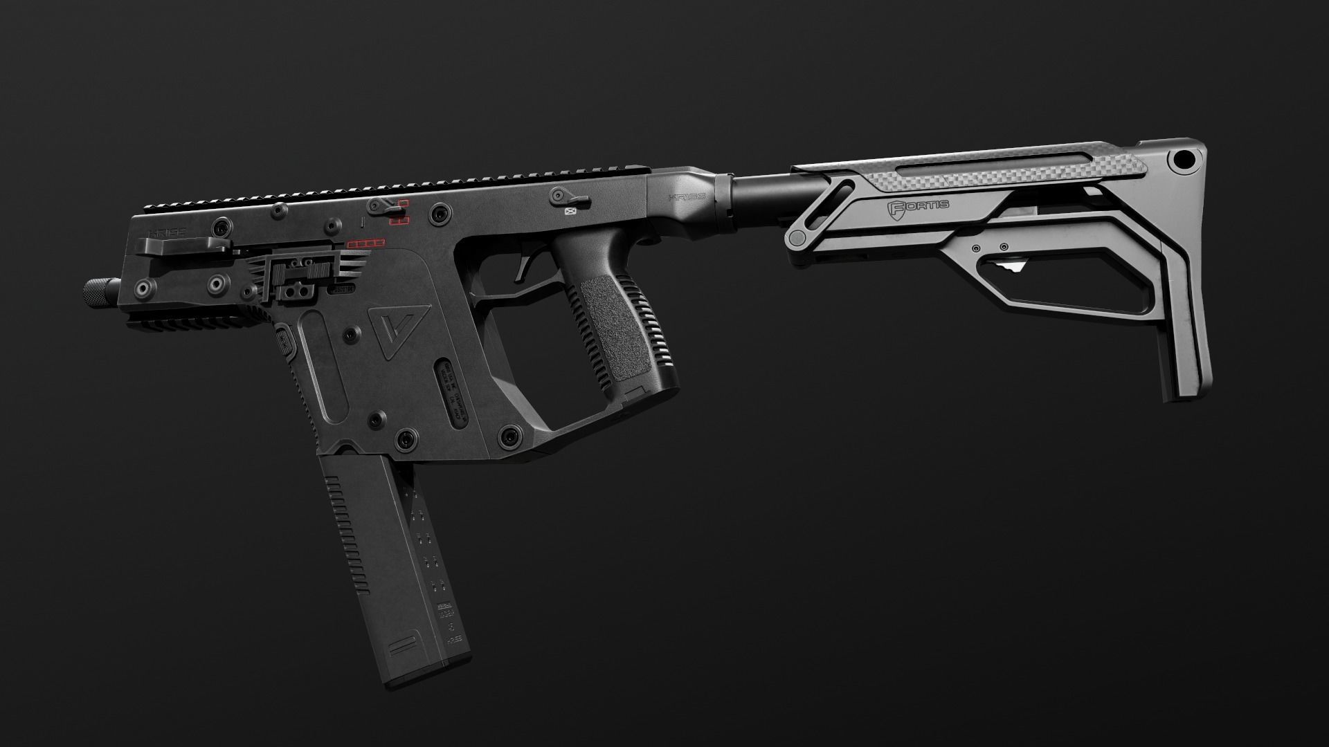 Fortis Lever Action AR15 Collapsible Buttstock Low-poly 3D model_14