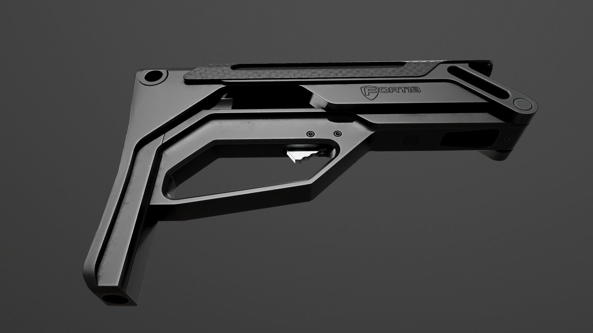 Fortis Lever Action AR15 Collapsible Buttstock Low-poly 3D model_10