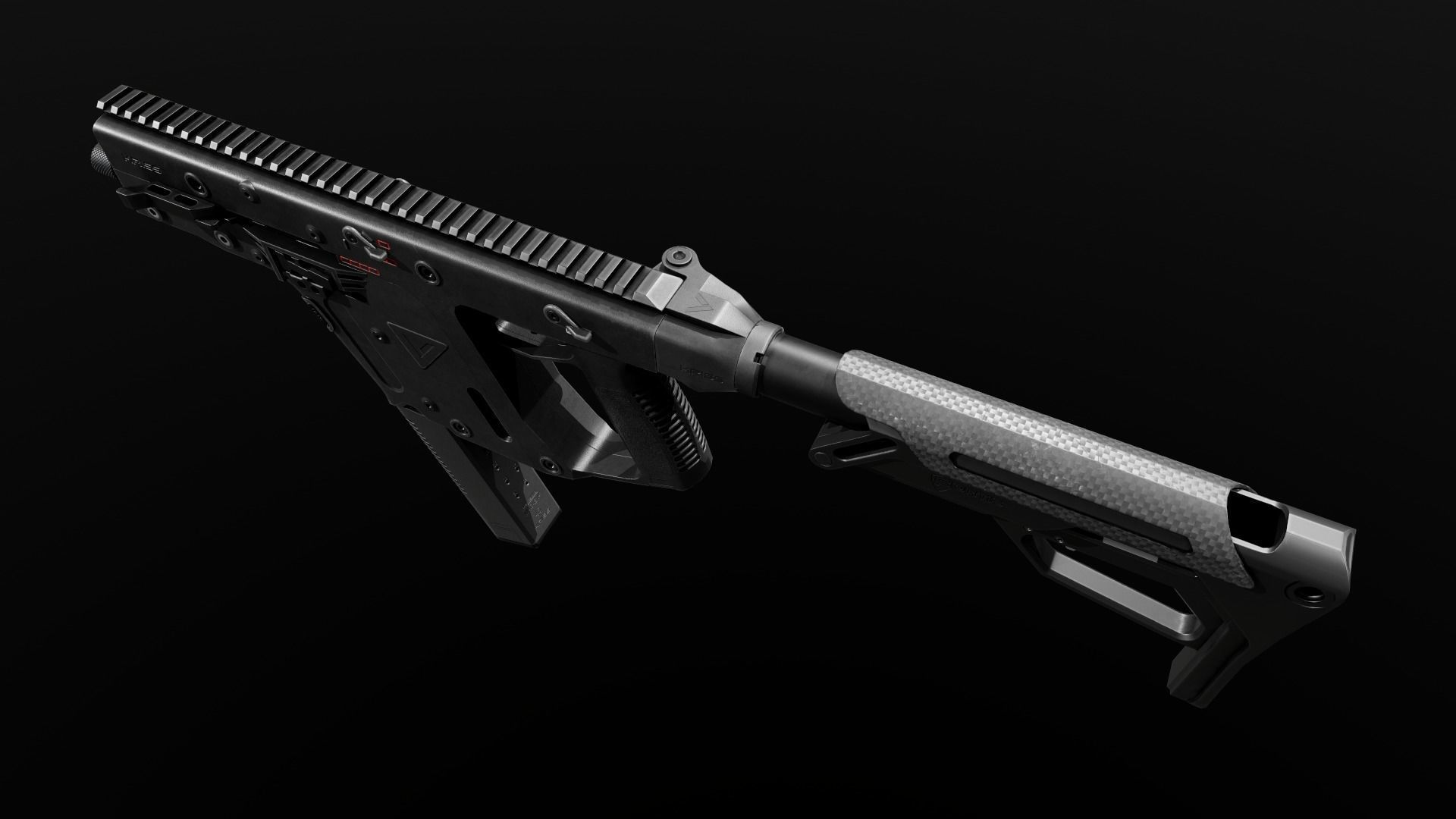 Fortis Lever Action AR15 Collapsible Buttstock Low-poly 3D model_15