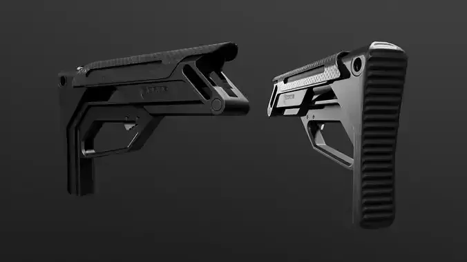 Fortis Lever Action AR15 Collapsible Buttstock Low-poly 3D model