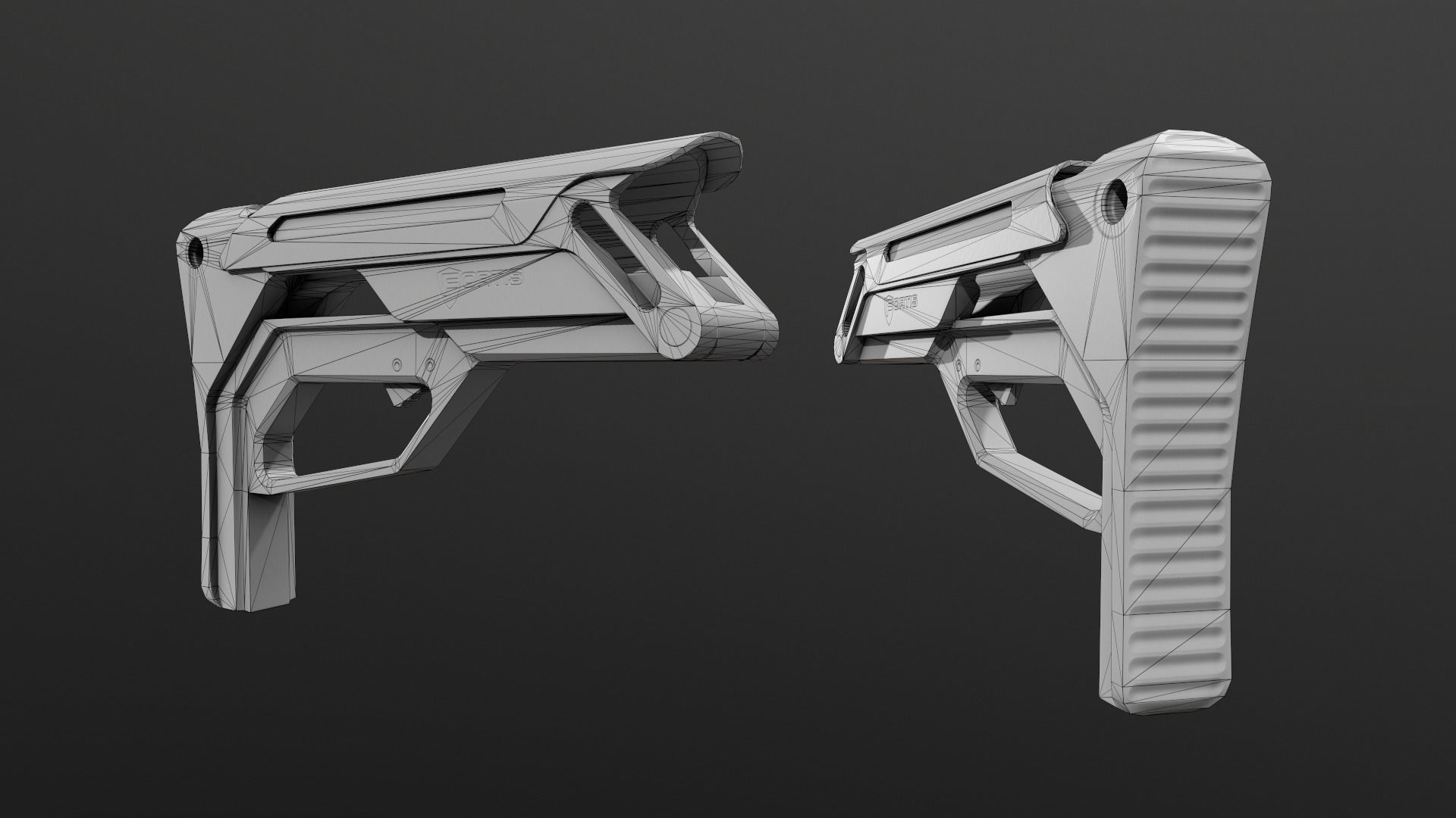 Fortis Lever Action AR15 Collapsible Buttstock Low-poly 3D model_2