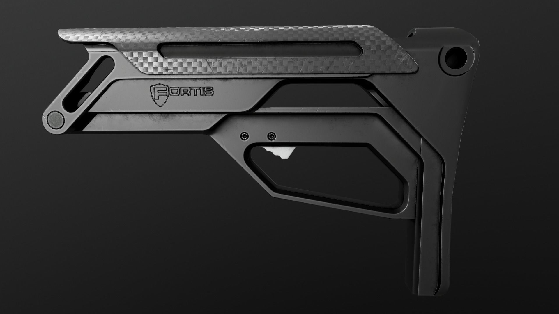 Fortis Lever Action AR15 Collapsible Buttstock Low-poly 3D model_7