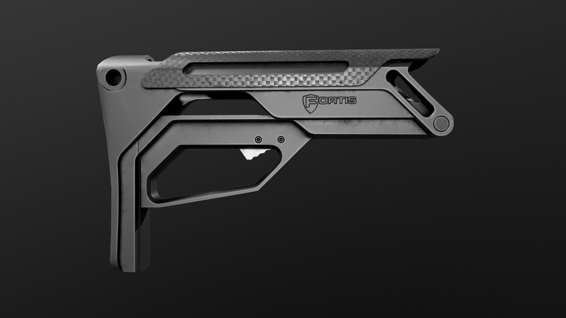 Fortis Lever Action AR15 Collapsible Buttstock Low-poly 3D model_3
