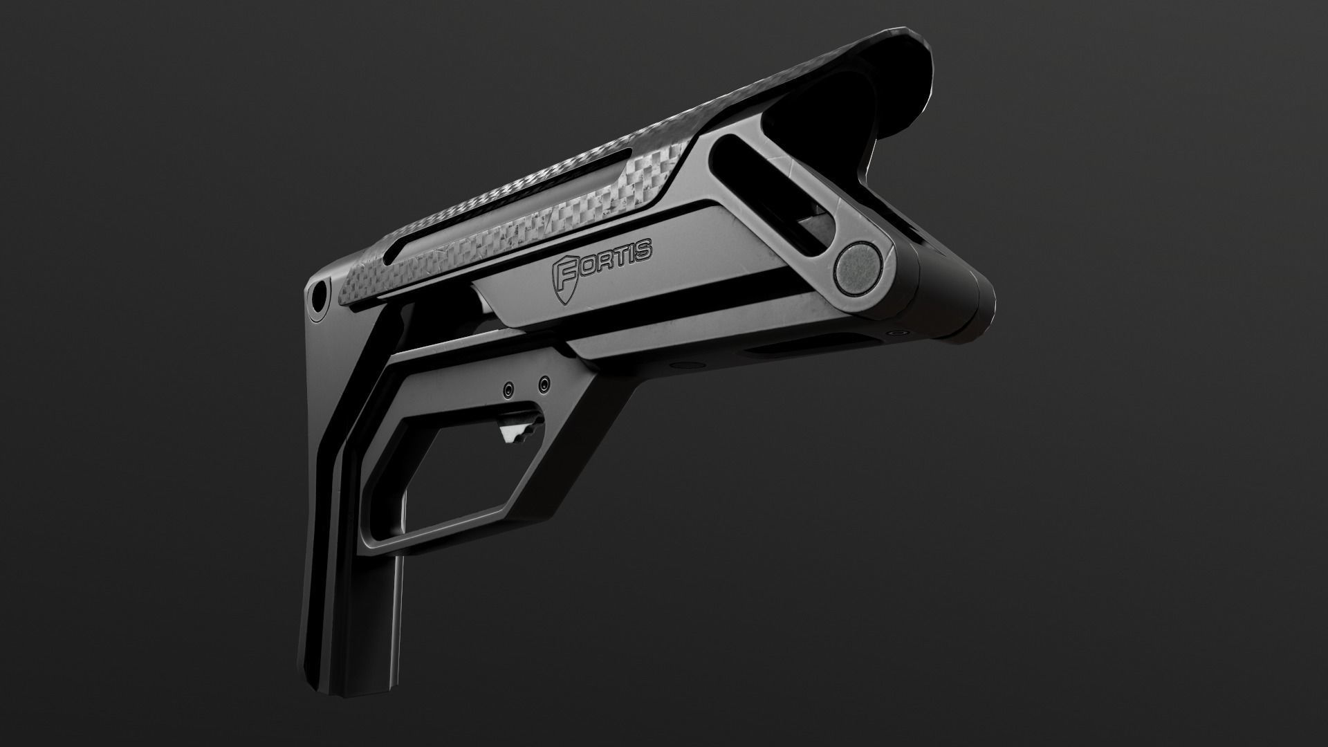 Fortis Lever Action AR15 Collapsible Buttstock Low-poly 3D model_4