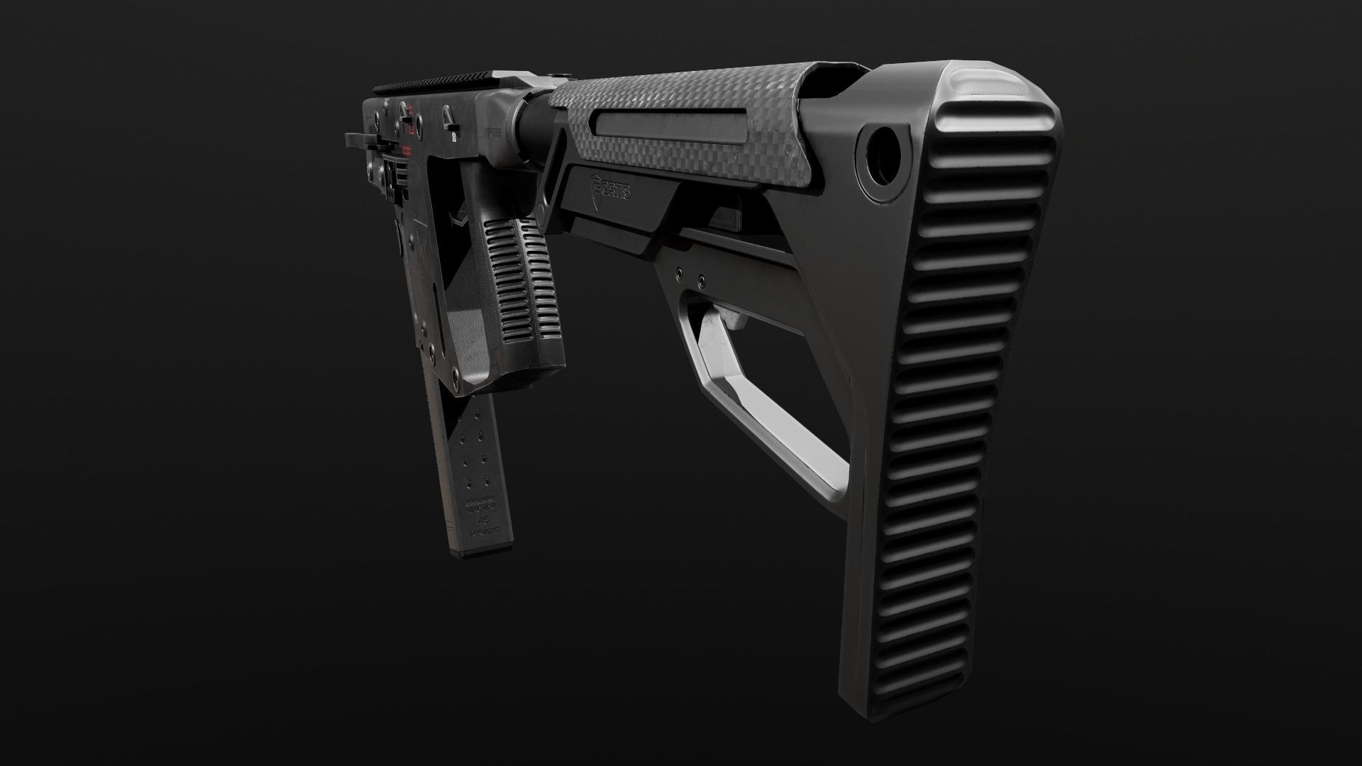 Fortis Lever Action AR15 Collapsible Buttstock Low-poly 3D model_16