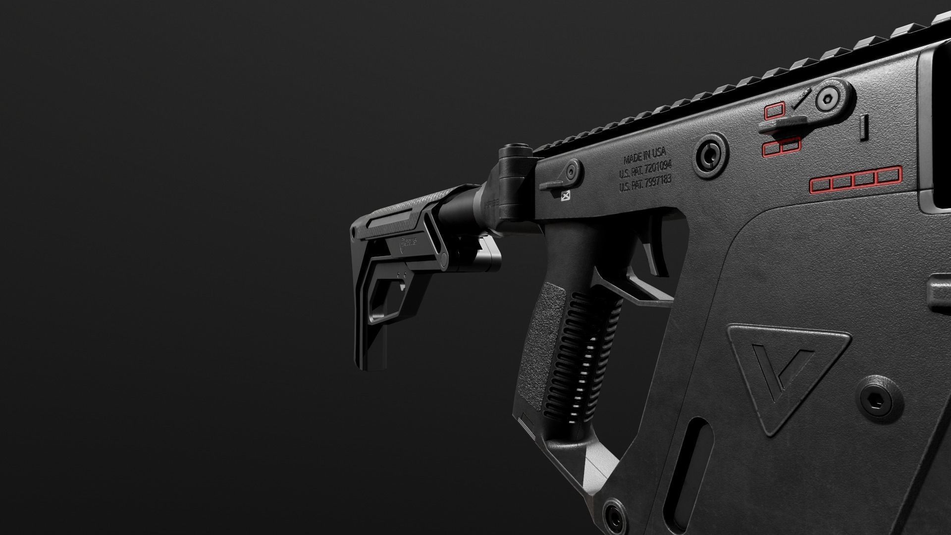 Fortis Lever Action AR15 Collapsible Buttstock Low-poly 3D model_17