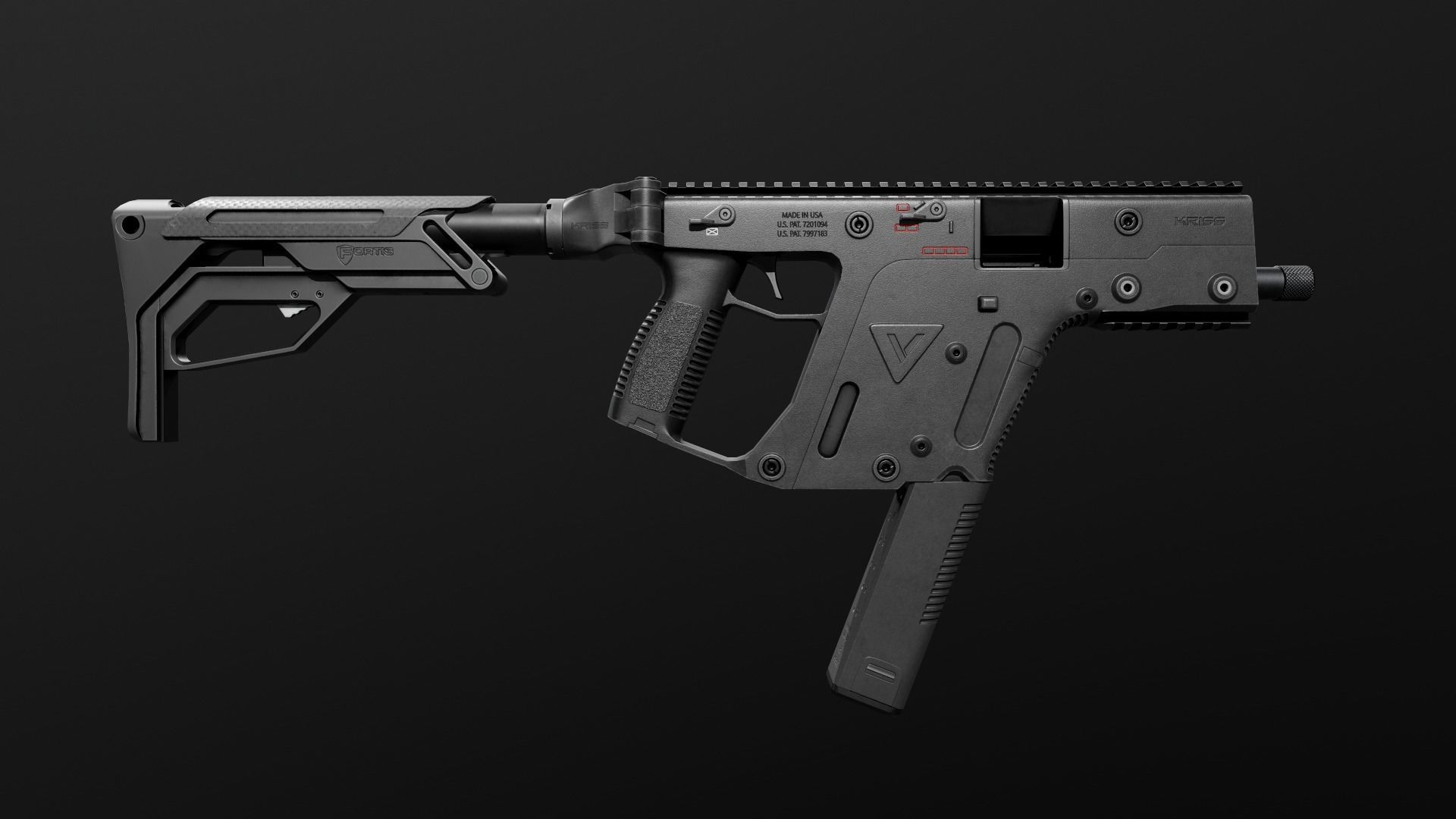 Fortis Lever Action AR15 Collapsible Buttstock Low-poly 3D model_13