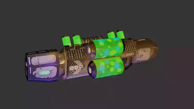 Bio-Beam Rifle Sci-Fi Weapon RTS Low-Poly Model
