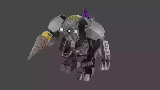 Cyclops Mining Bot Low-poly 3D model