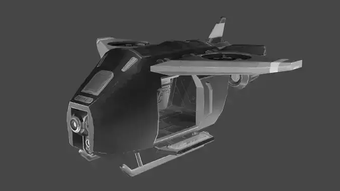 Transport Drone Vehicle RTS Low Poly Model