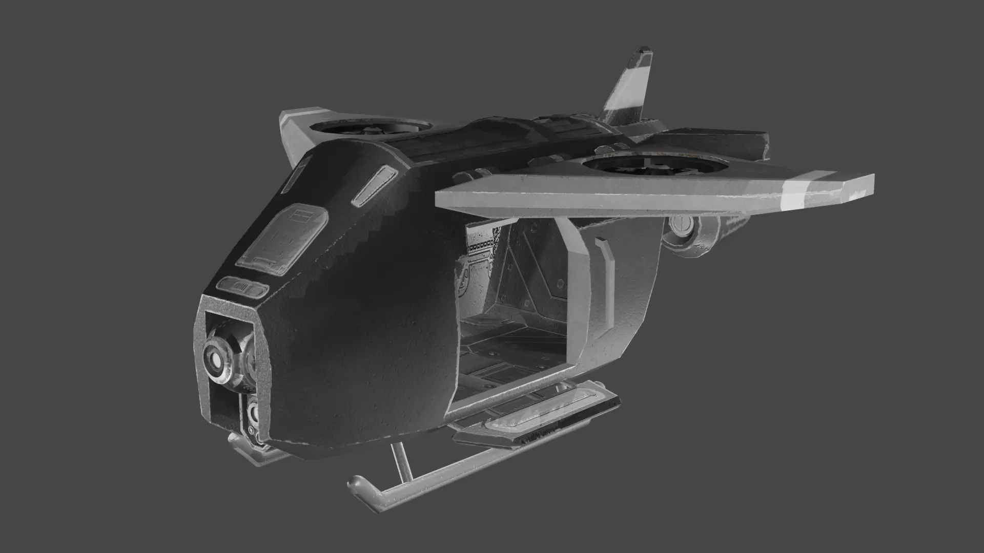 Transport Drone Vehicle RTS Low Poly Model Low-poly 3D model_0