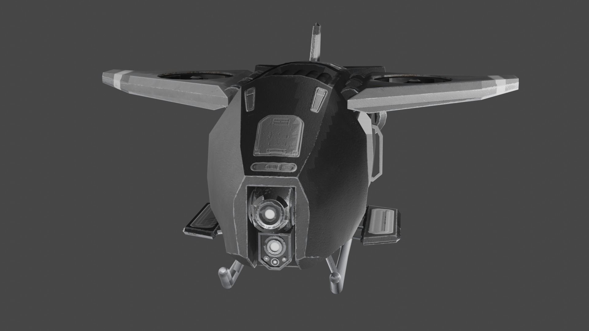 Transport Drone Vehicle RTS Low Poly Model Low-poly 3D model_2