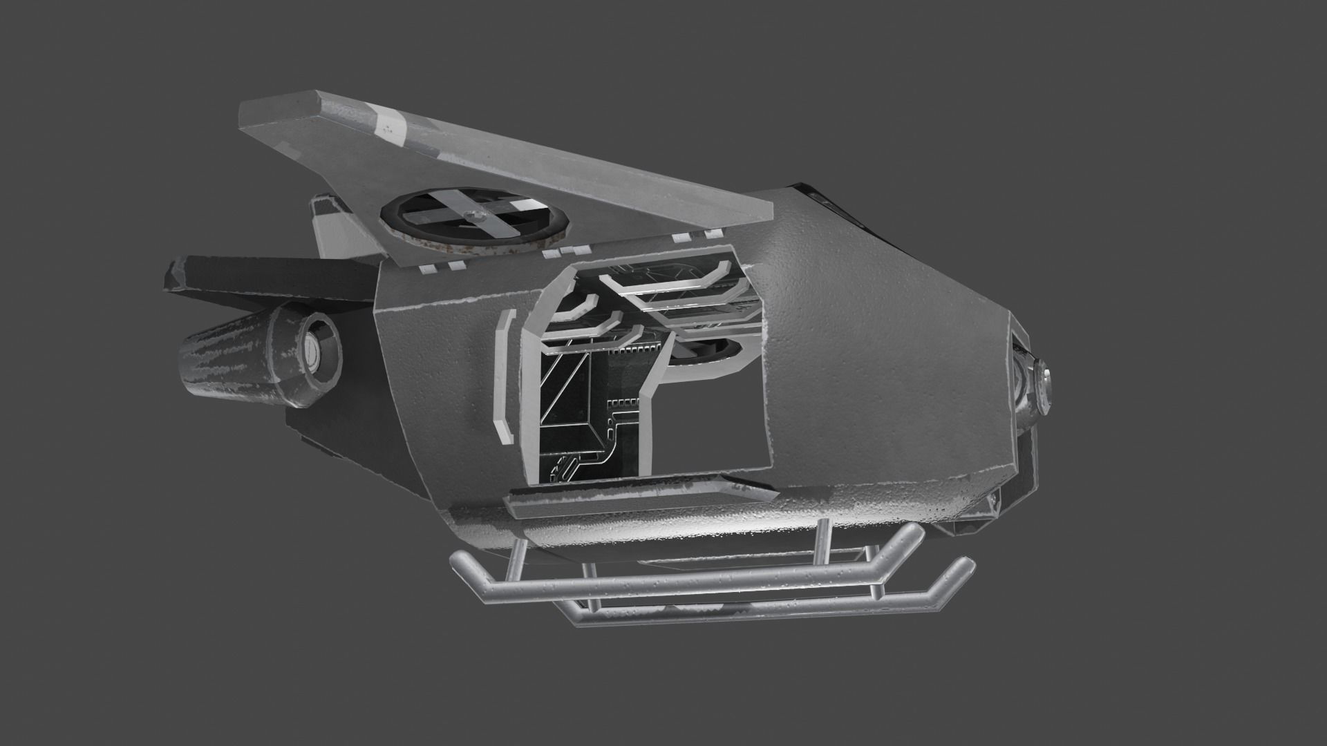 Transport Drone Vehicle RTS Low Poly Model Low-poly 3D model_1