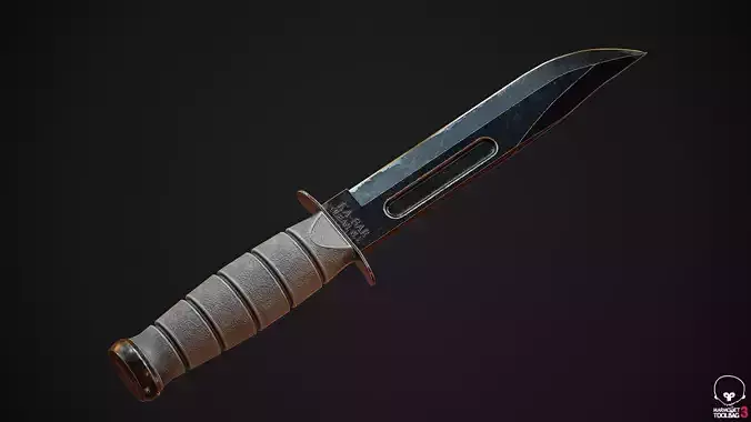 Combat Kabar Knife Low Poly 