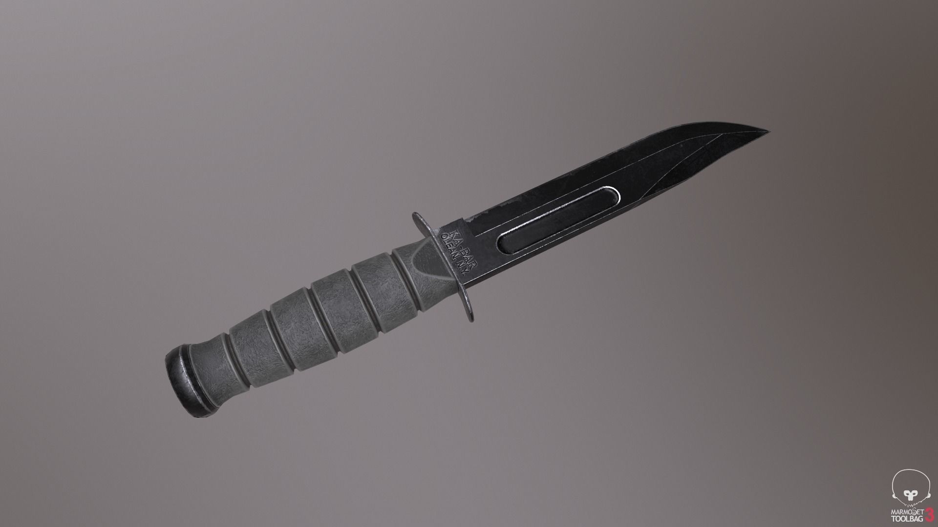 Combat Kabar Knife Low Poly  Low-poly 3D model_4
