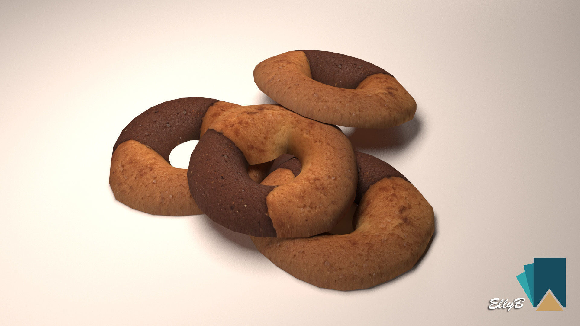 Abbracci Cookies Low-poly 3D model_3