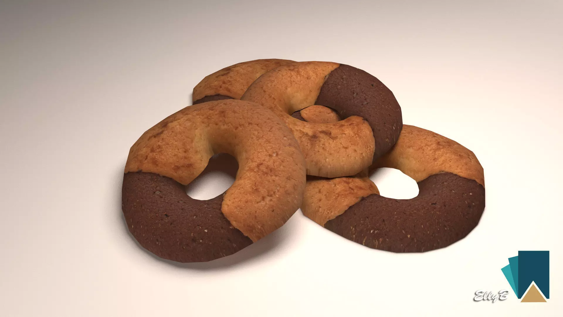Abbracci Cookies Low-poly 3D model_0