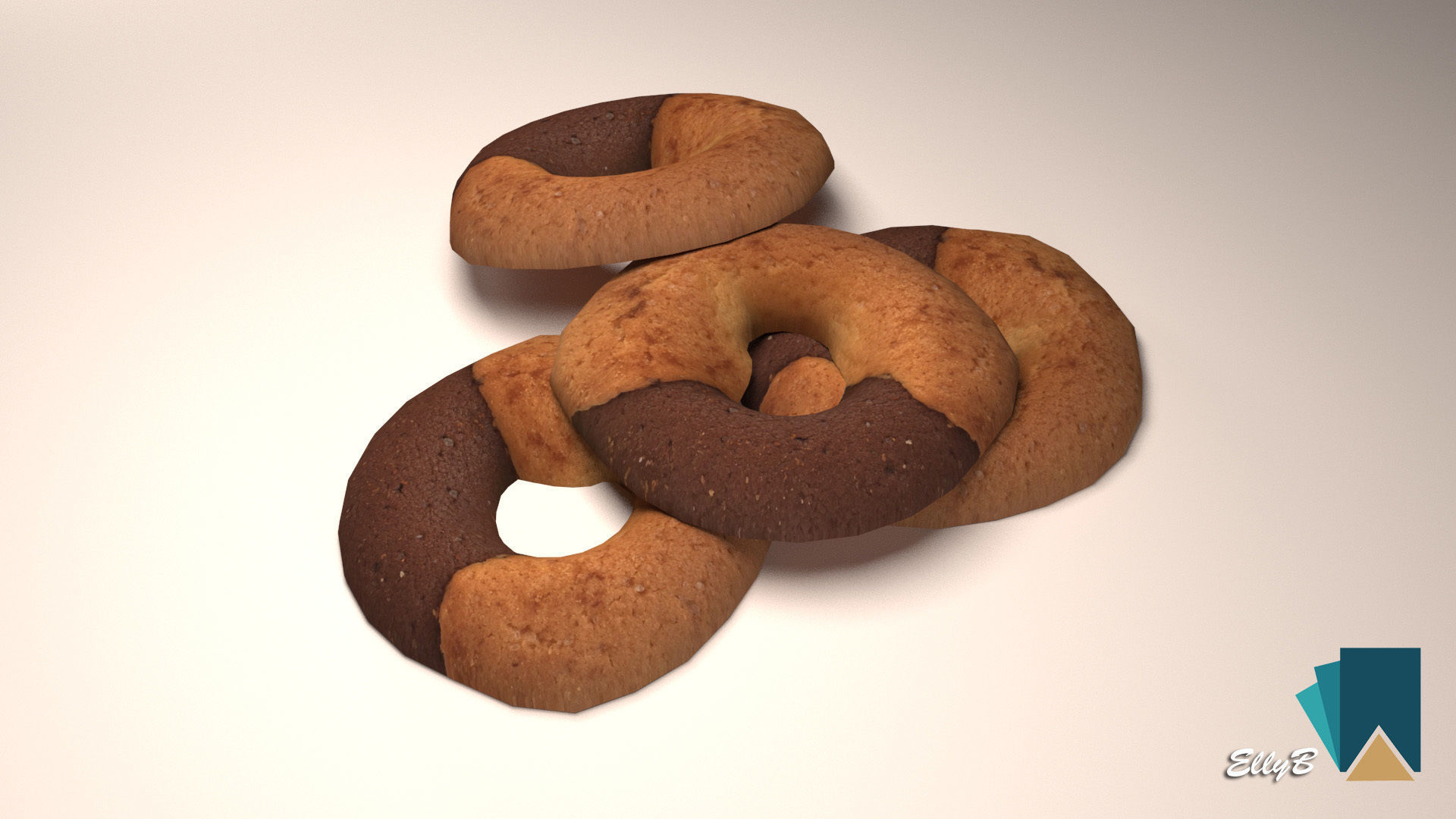 Abbracci Cookies Low-poly 3D model_4