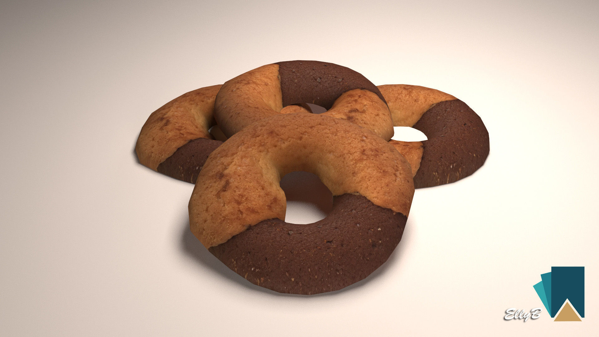 Abbracci Cookies Low-poly 3D model_1