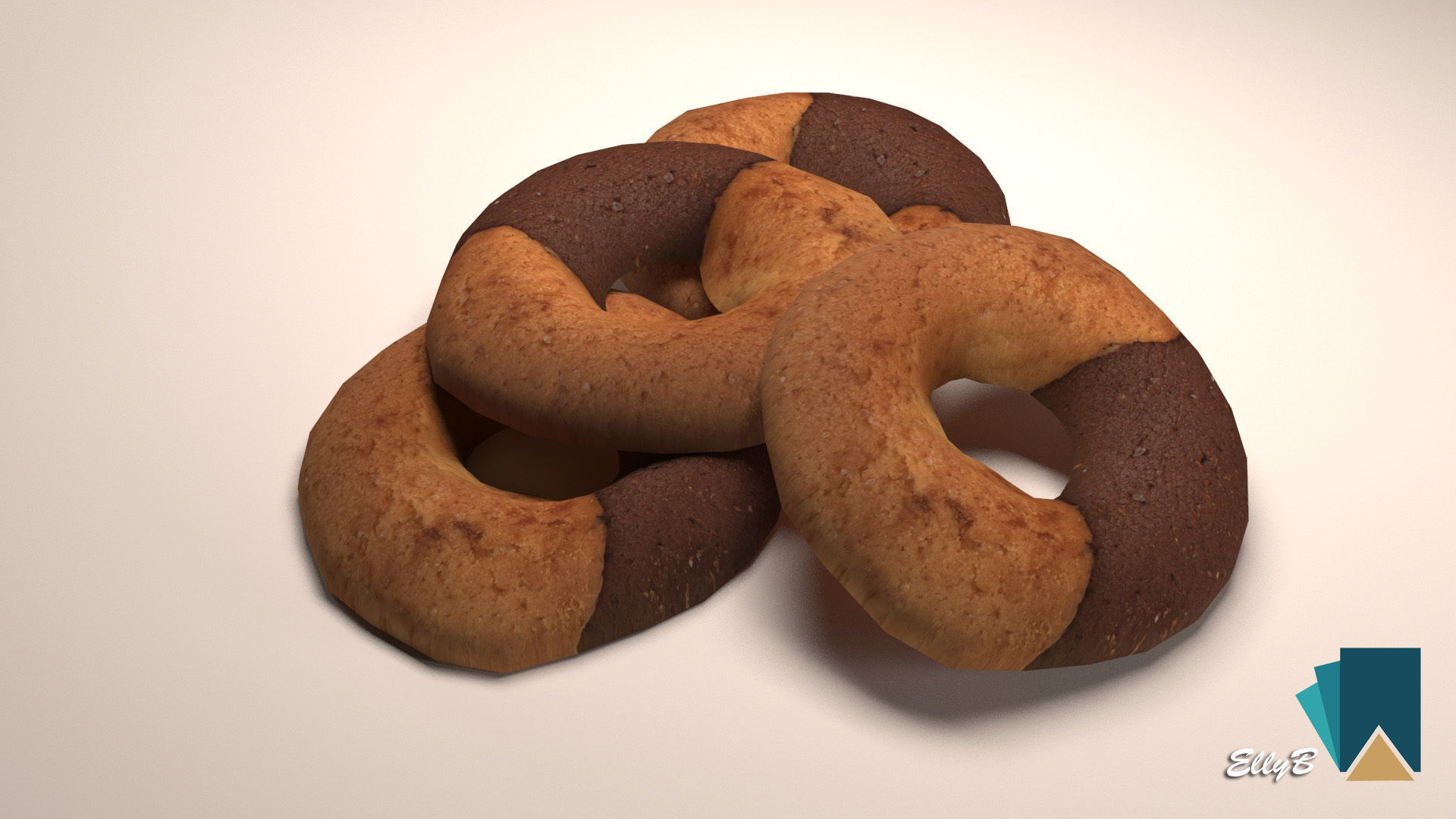 Abbracci Cookies Low-poly 3D model_2