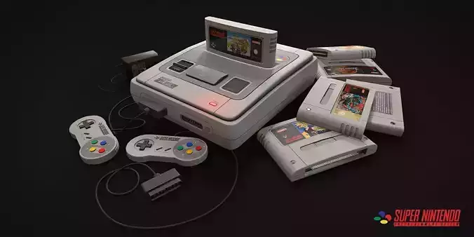 SNES - Super Nintendo Low-poly 3D model