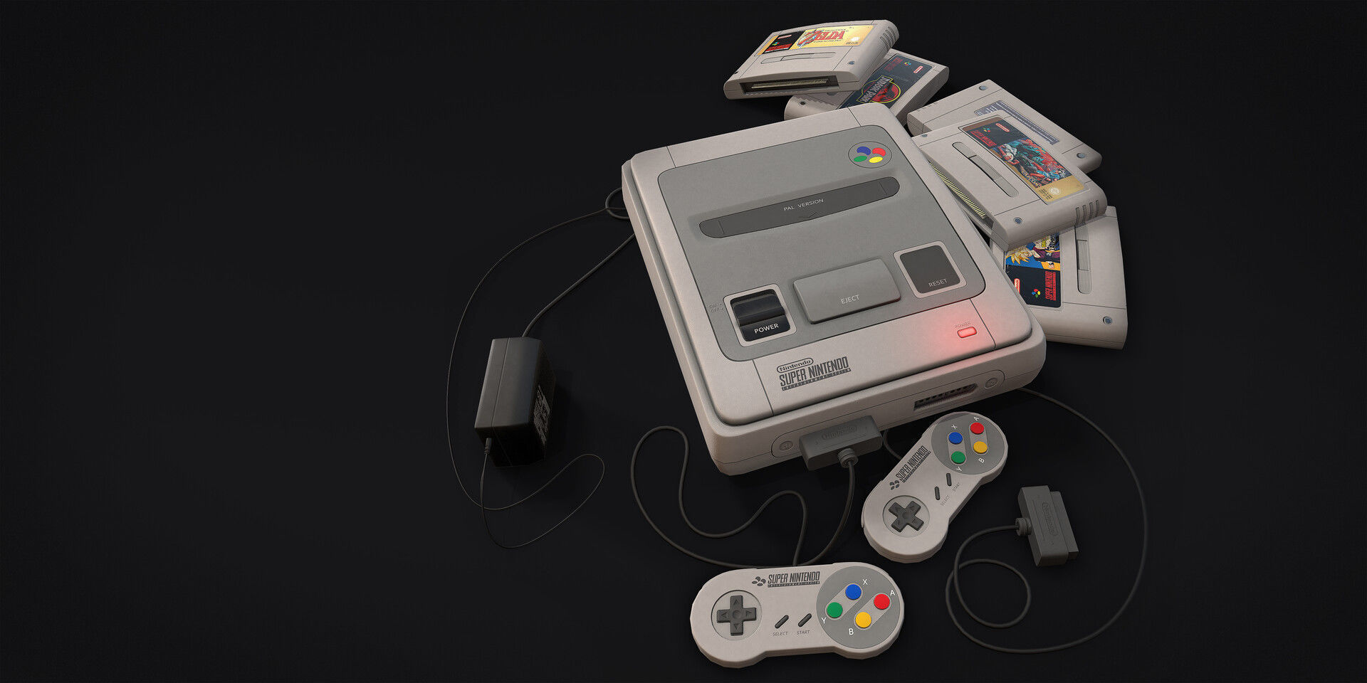 SNES - Super Nintendo Low-poly 3D model_2