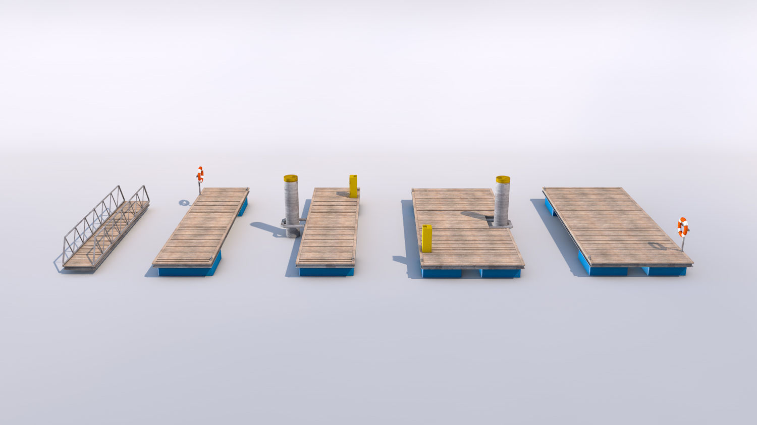 Boat pontoons 3D model_4