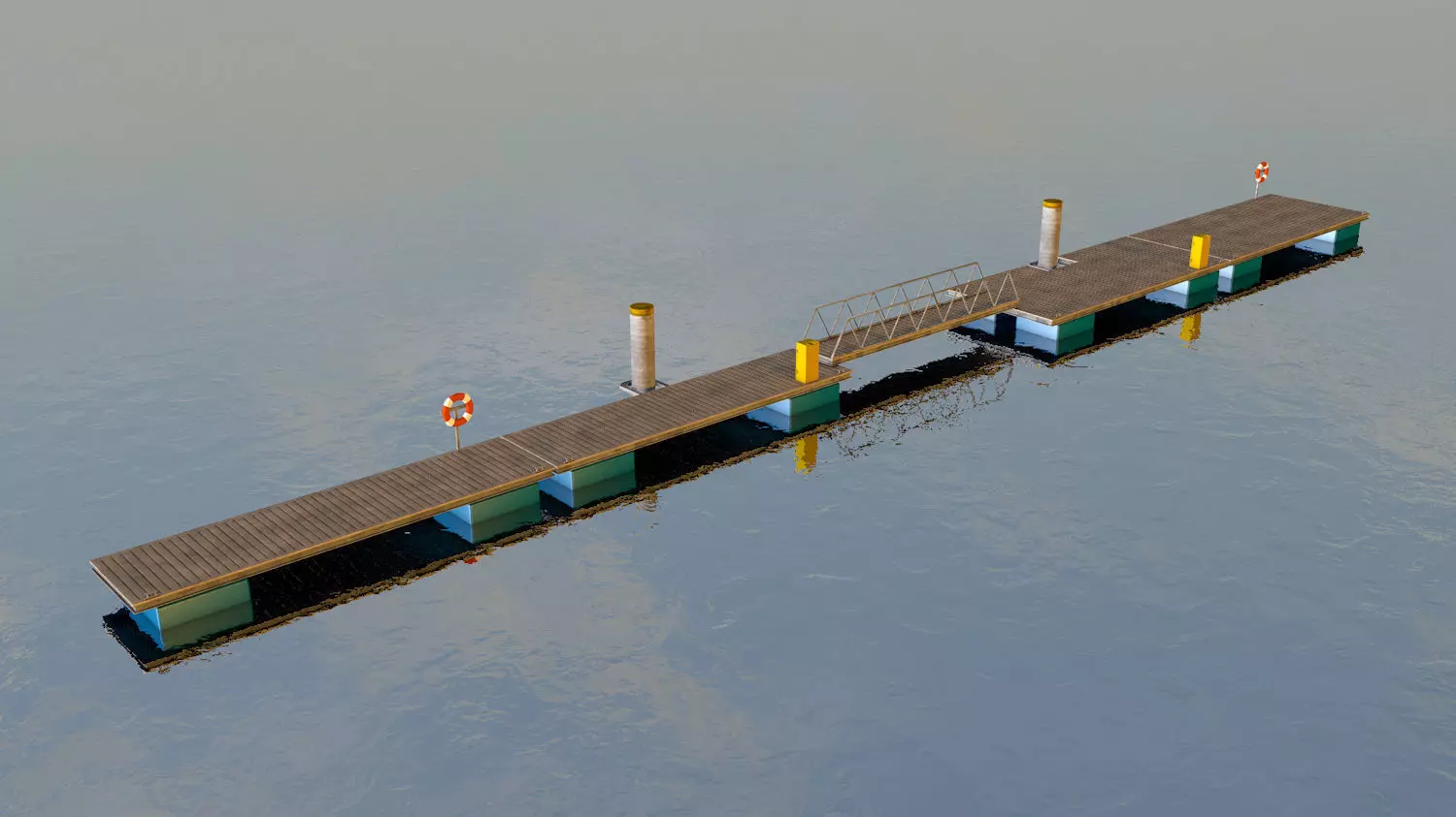Boat pontoons 3D model_0
