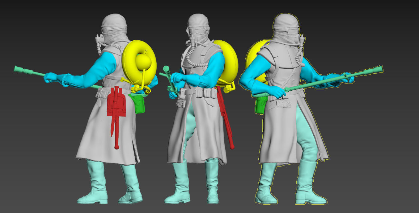 soldier toy holding rifle 3D print model_13