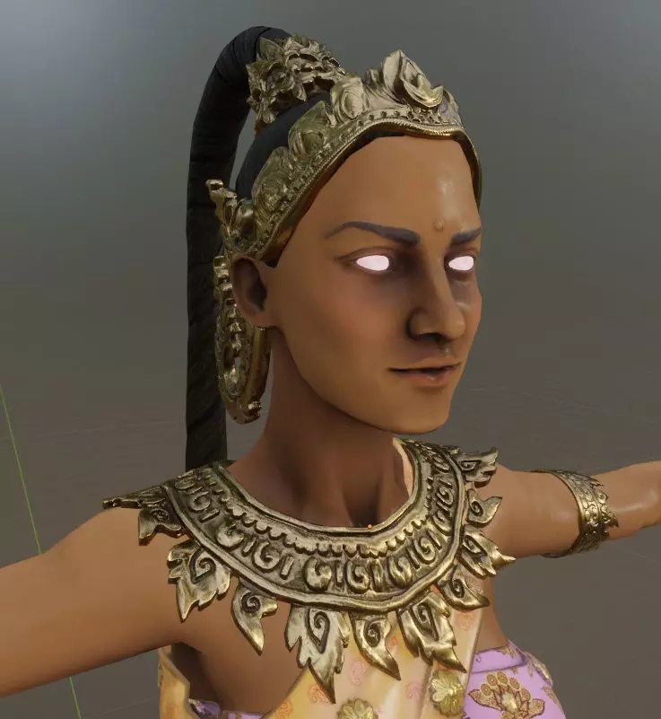 Thai Girl Low-poly 3D model_0