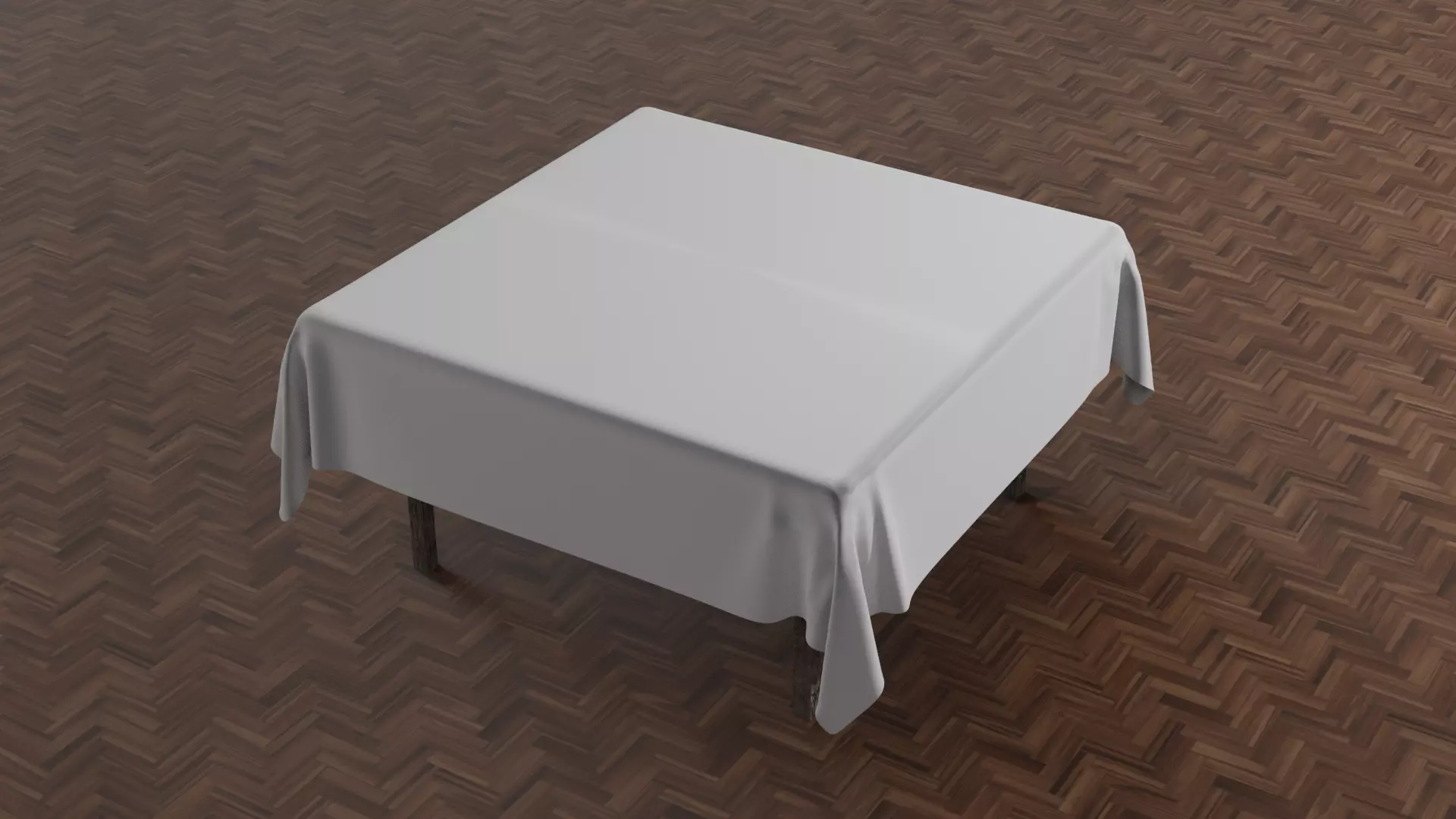 Table with cloth 3D model_0