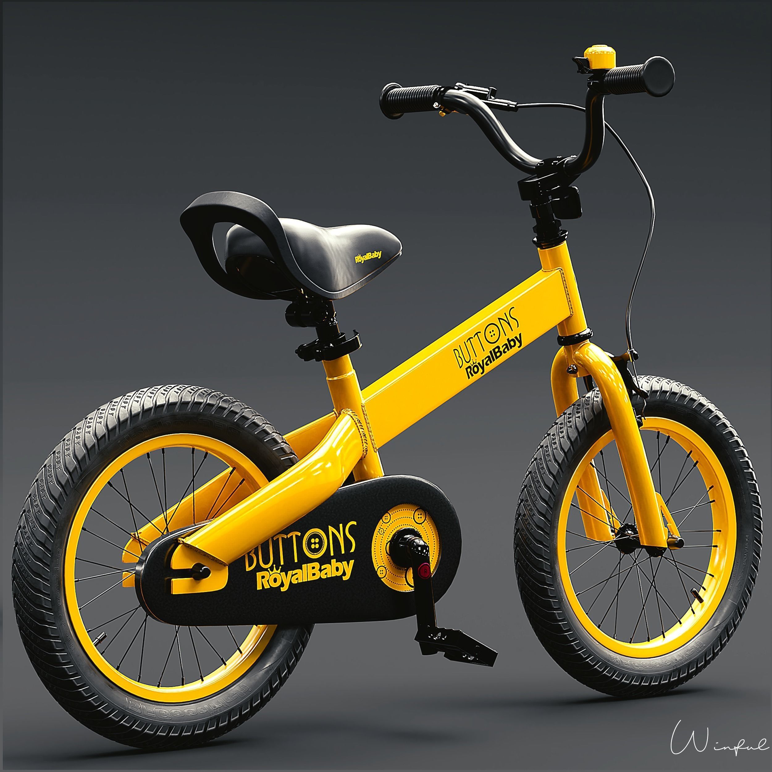Cubetube Buttons BMX Bicycle  Bike by Royal Baby Low-poly 3D model_1