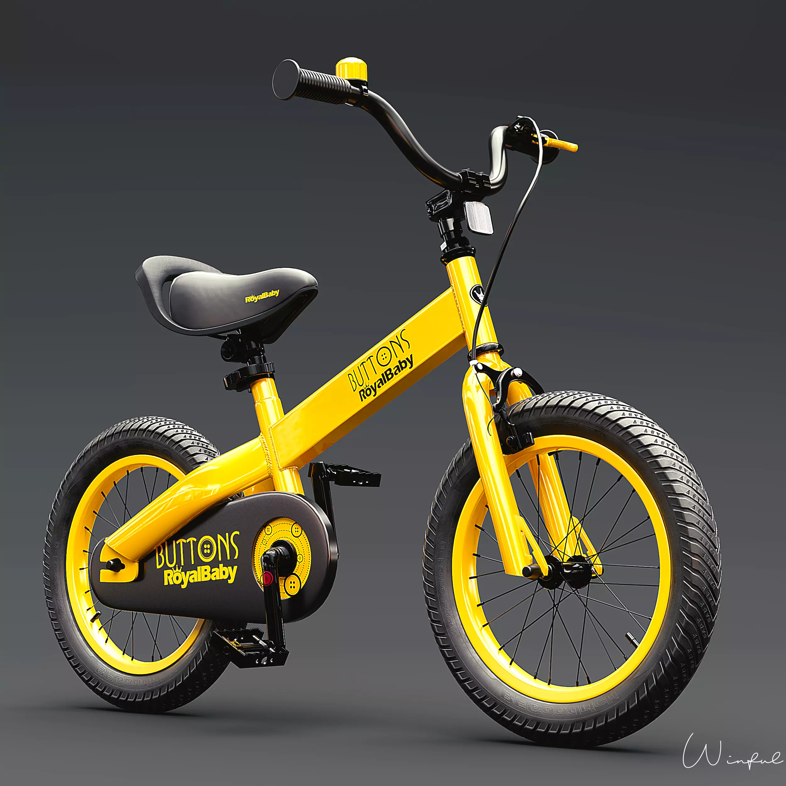 Cubetube Buttons BMX Bicycle  Bike by Royal Baby Low-poly 3D model_0